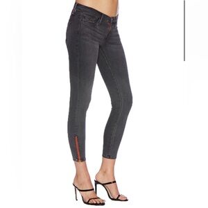 Etienne Marcel Gray Signature Skinny Jeans With Red Zipper Details Size 27